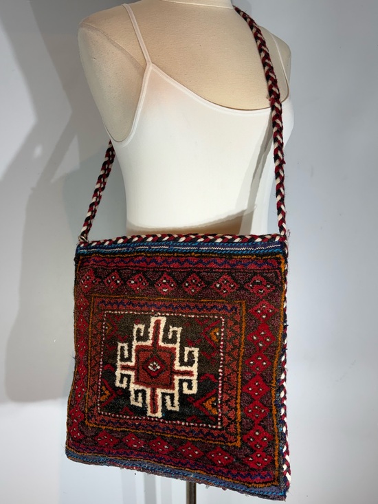 Handbags - Vintage Handwoven Wool Carpet Crossbody Bag Boho Kilim  Artisan